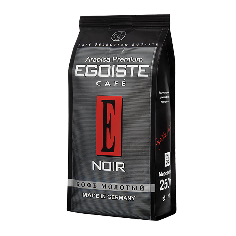 Кофе молотый EGOISTE "Noir", натуральный, 250 г, 100% арабика, вакуумная упаковка, 2549, 1ед. в комплекте #1