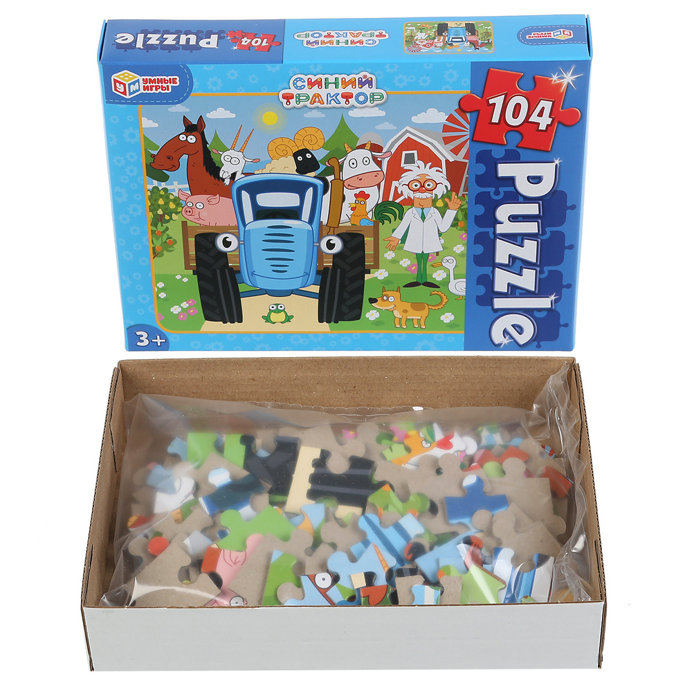 Пазлы для детей 5 лет классические Синий трактор Умные игры 104 детали  #1