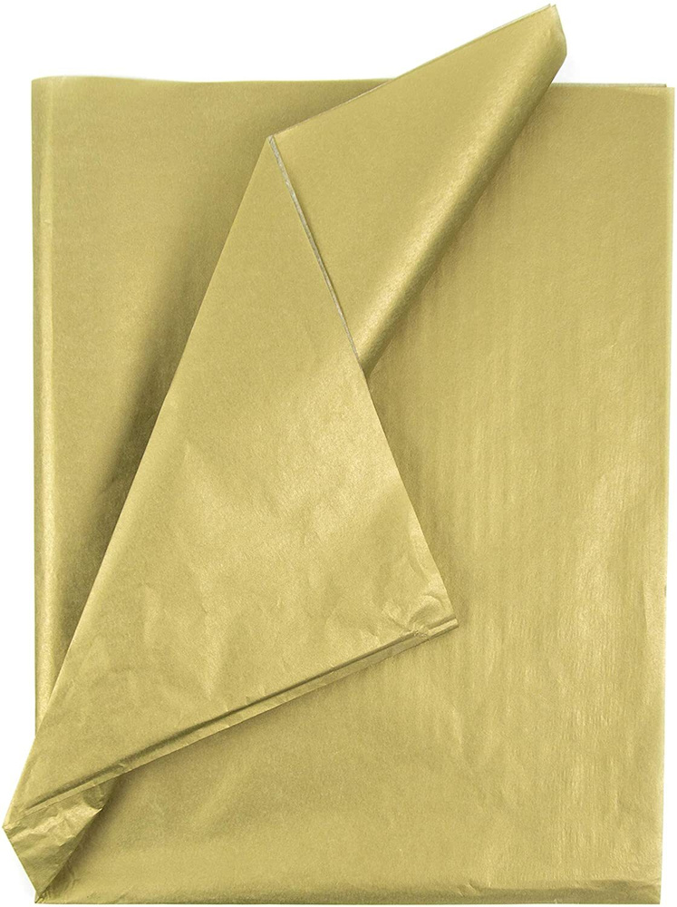 Бумага упаковочная тишью металлик золото 50*65 см ( 20 листов).  #1