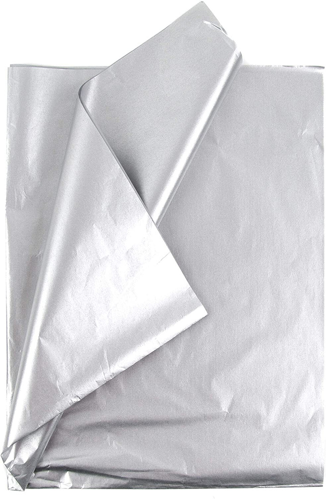 Бумага упаковочная тишью металлик Серебро 50*65 см ( 20 листов).  #1