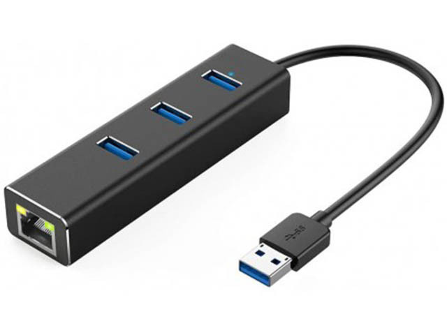 Хаб USB KS-is USB 3.0 RJ45 LAN Gigabit KS-405 #1