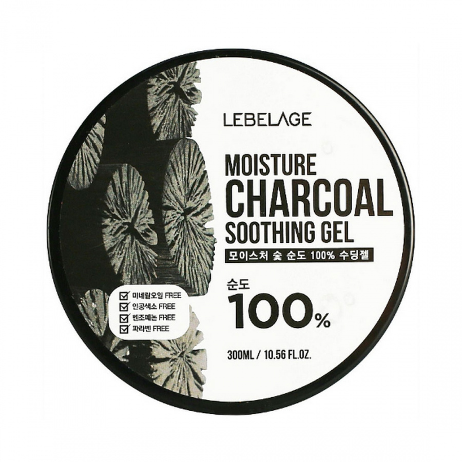 Lebelage Увлажняющий гель с углем / Moisture Charcoal 100% Soothing Gel, 300 мл  #1