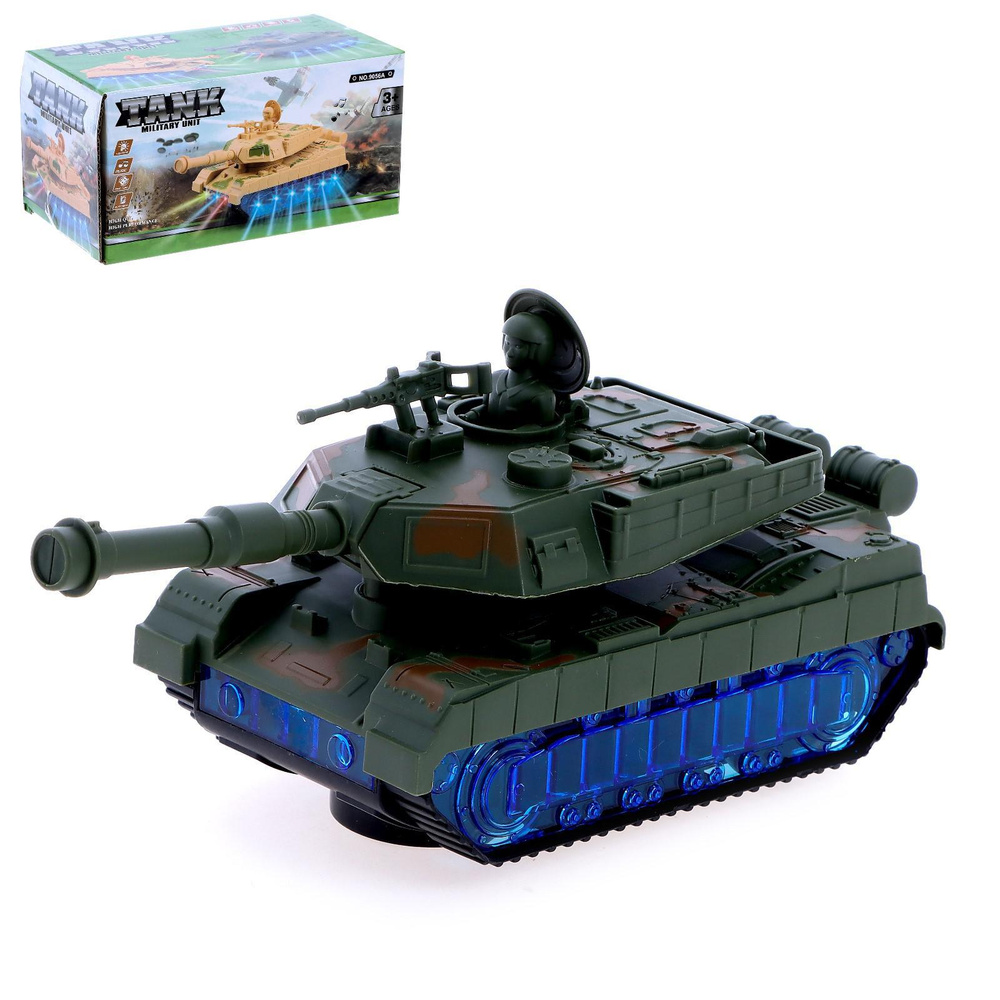 Детский игрушечный танк "Победа" работает от батареек световые и звуковые эффекты Уцененный товар  #1