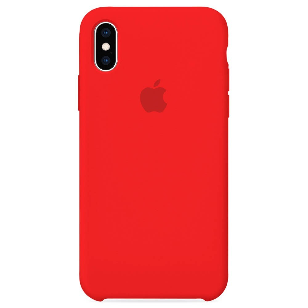 Силиконовый чехол для смартфона Silicone Case на iPhone Xs MAX / Айфон Xs MAX с логотипом, красный  #1