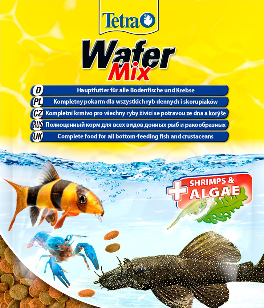 Корм сухой для рыб TetraWafer Mix 15г пакетик, таблетки для всех видов донных рыб и ракообразных  #1