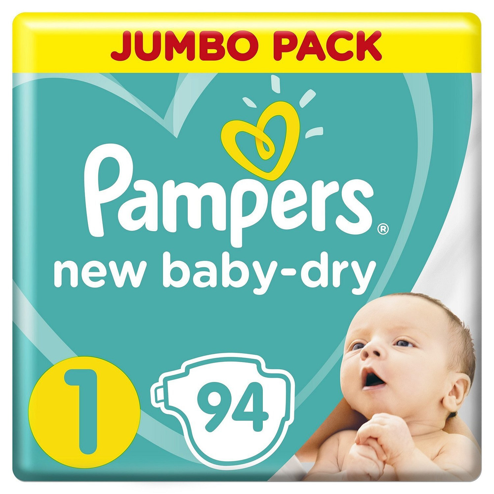 Подгузники Pampers New Baby-Dry 1, 2-5кг, 94шт #1