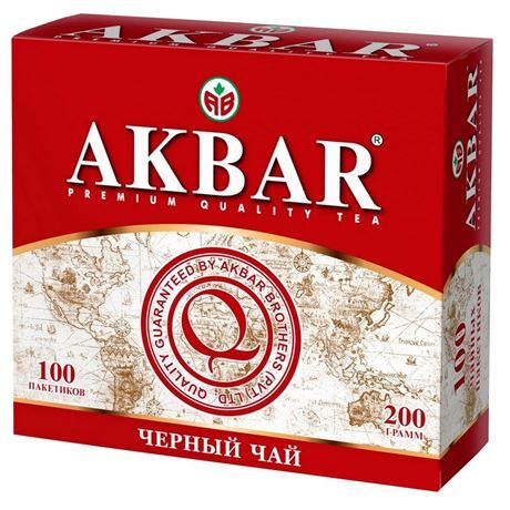 Чай AKBAR черный пакетированный классический, 100х2г, 3 упаковки  #1