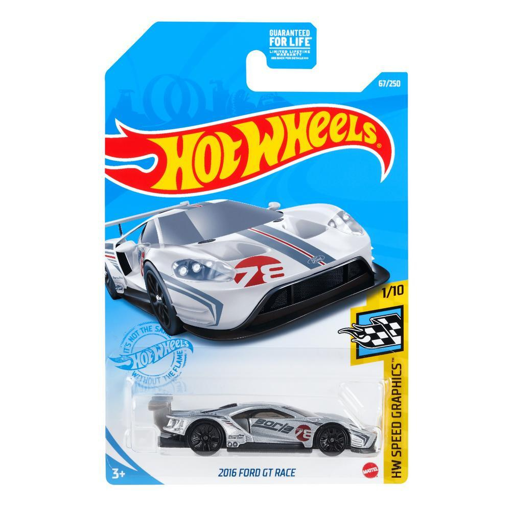 GRY40 Машинка металлическая игрушка Hot Wheels коллекционная модель 2016 FORD GT RACE серый  #1