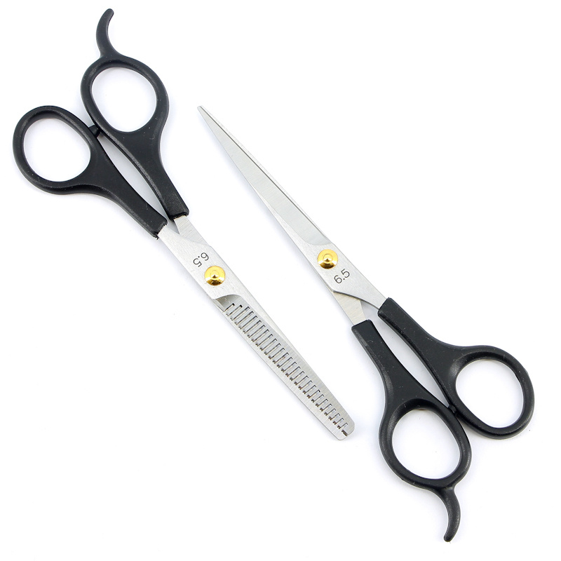Набор парикмахерских ножниц DEWAL PRO EASY STEP (прямые + филировочные) 6,5", черный B1-9  #1