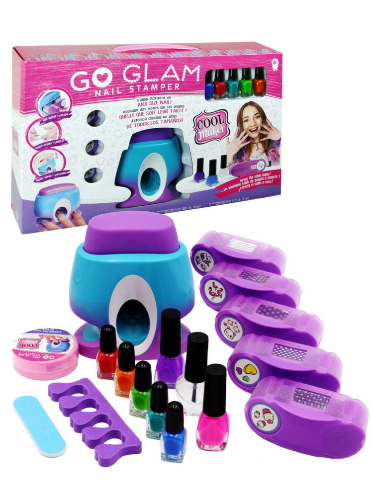 Маникюрный набор Go Glam для девочек с принтером для ногтей /Детская косметика  #1