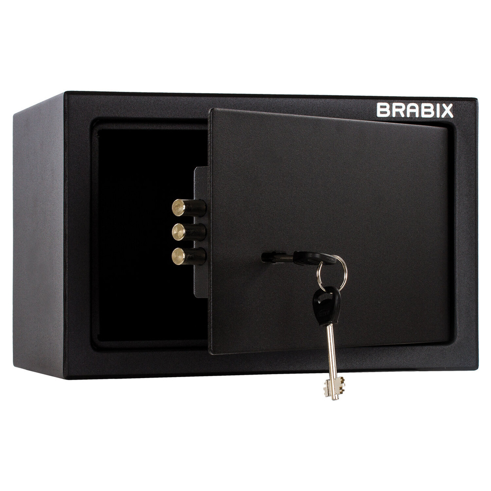 Сейф мебельный Brabix "SF-200KL", 200х310х200 мм, ключевой замок, черный (S103BR211114)  #1