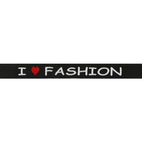 Лента отделочная с надписью I LOVE FASHION, 20 мм*25 м, Айрис #1