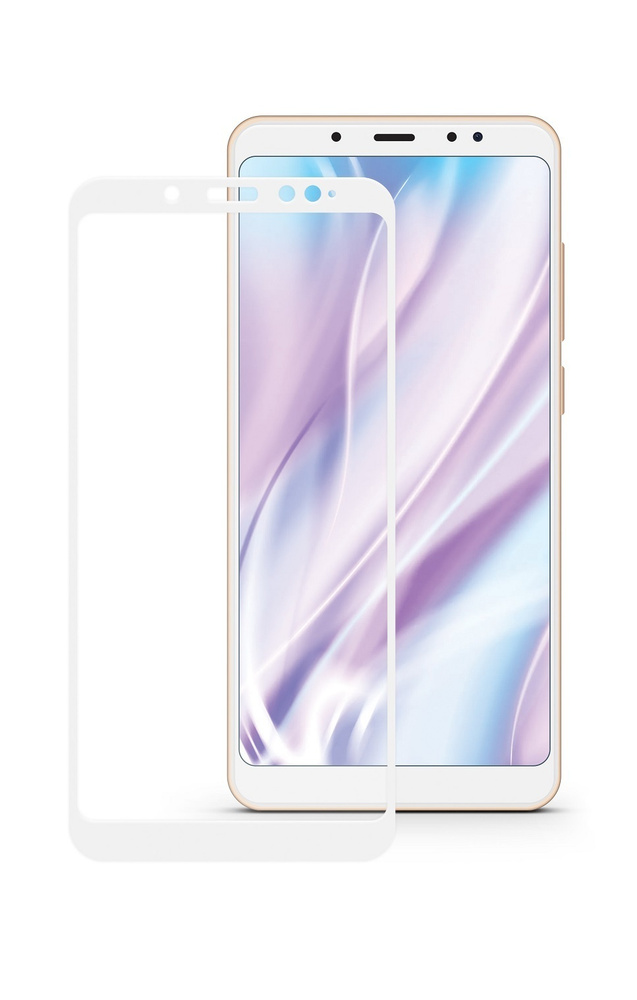 Комплект 2шт. Защитное стекло для Xiaomi Redmi Note 5 / Note 5 Pro белая рамка  #1