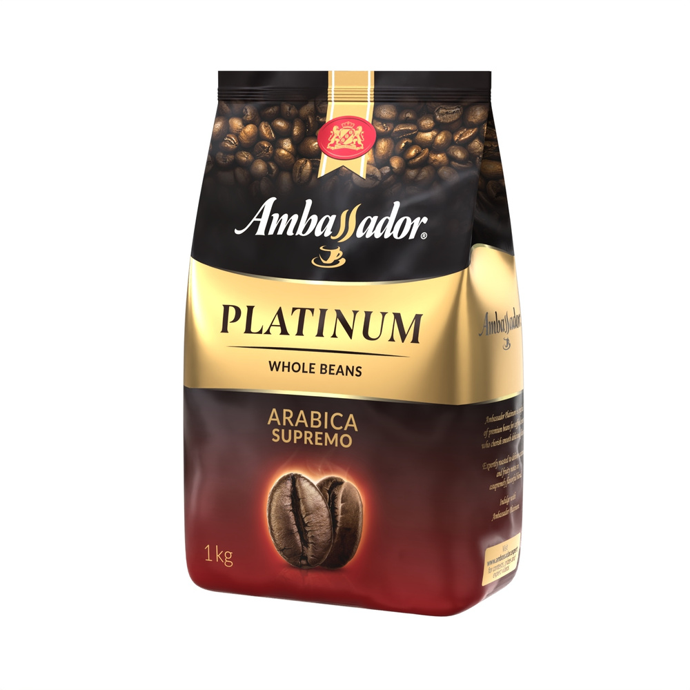 Кофе  в зернах Ambassador Platinum, пакет, 1 кг. #1
