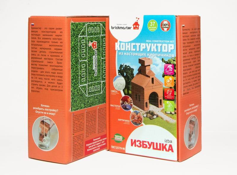 Конструктор Построй и играй! Briсkmaster "ИЗБУШКА" из настоящих кирпичиков (37 деталей)  #1