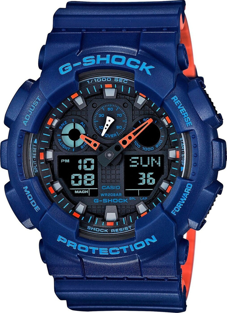 Японские мужские наручные часы Casio G-Shock GA-100L-2A #1