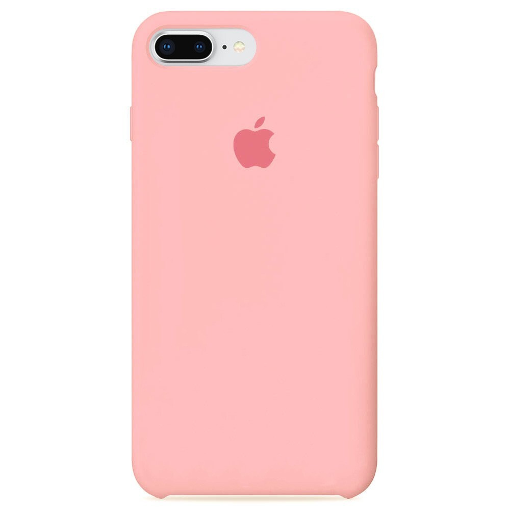 Силиконовый чехол для смартфона Silicone Case на iPhone 8 Plus / Айфон 8 Плюс с логотипом, розовый  #1