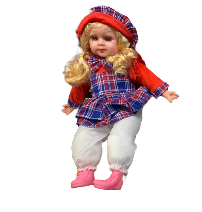 Детская интерактивная кукла, говорящая в платье и панаме, 60 см  #1