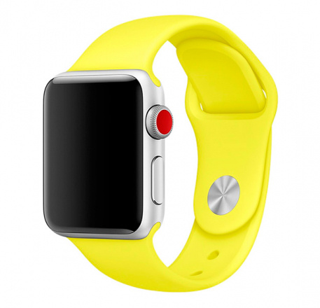 Ремешок для Apple Watch, силиконовый 42/44 мм / Ремешок для смарт часов (желтый)  #1