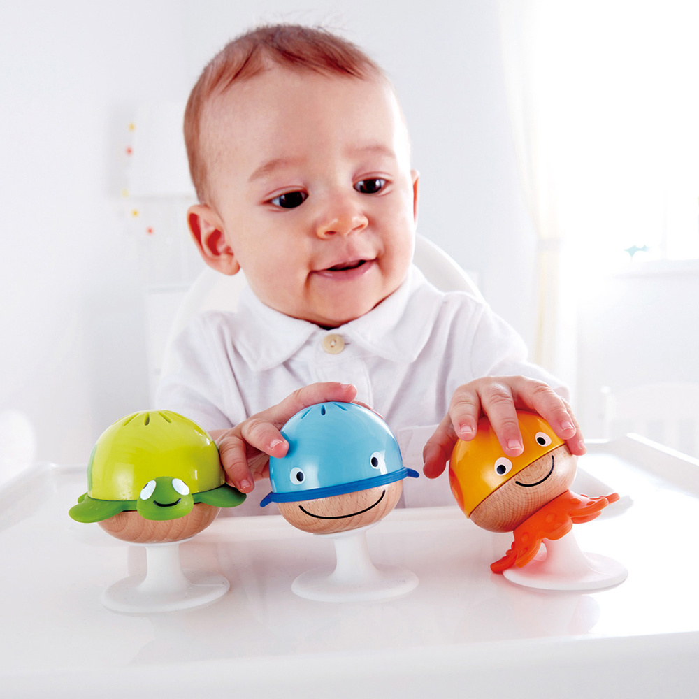 Игрушки для малышей набор погремушек "Морские друзья", 3 предмета  #1