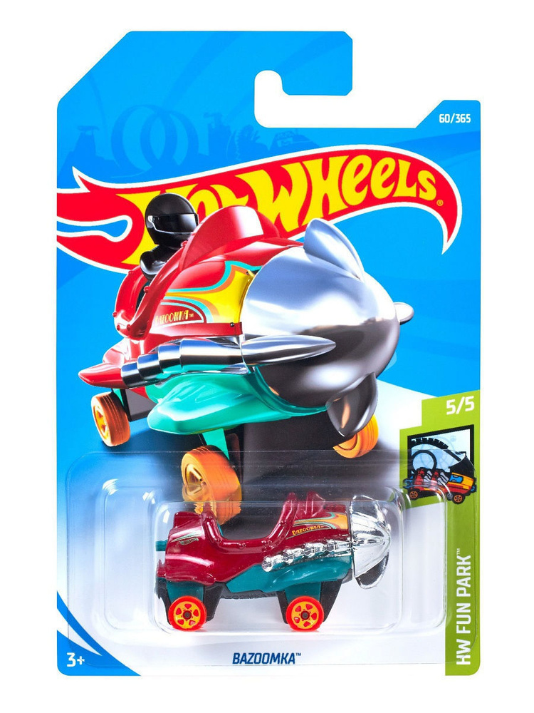 FJV74 Машинка металлическая игрушка Hot Wheels коллекционная модель BAZOOMKA бордовый/серебристый  #1