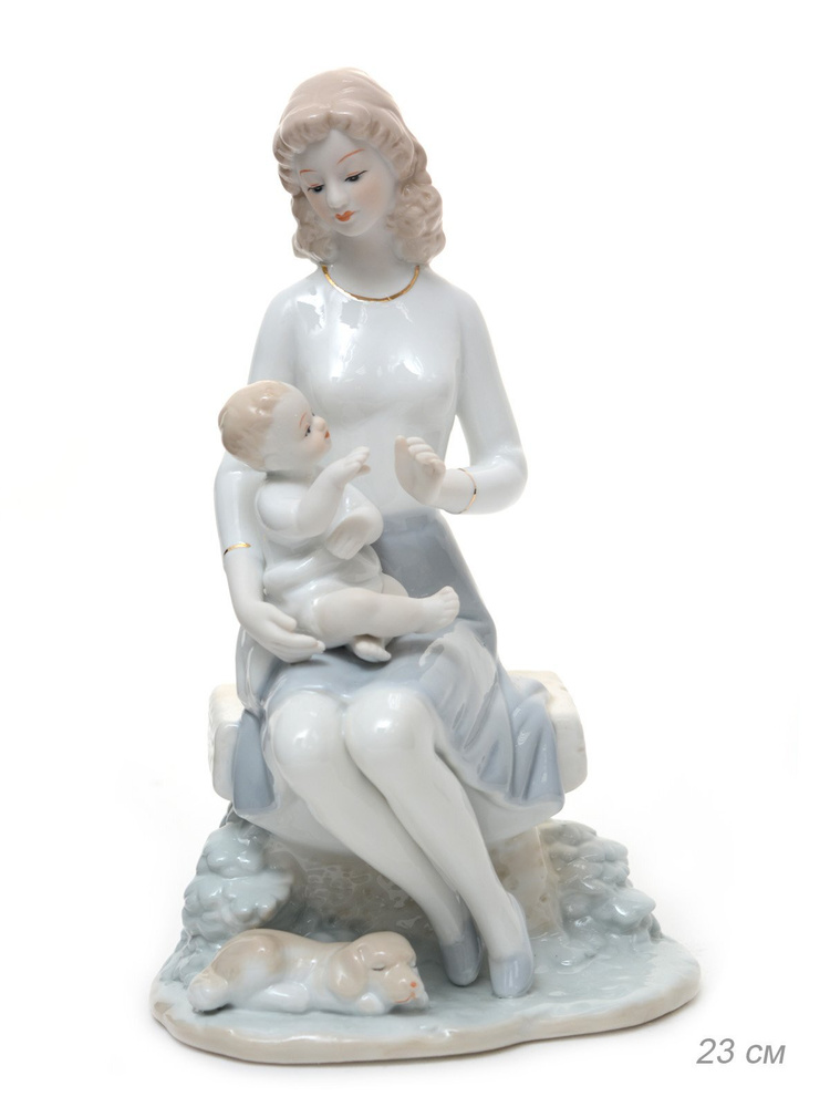 Статуэтка Дама с младенцем 23 см, фарфоровая #1