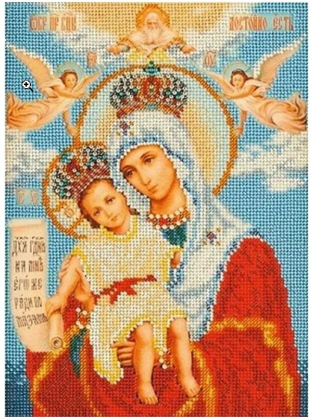 Набор для вышивания бисером B-168 "Богородица Милующая" 26х20 см  #1