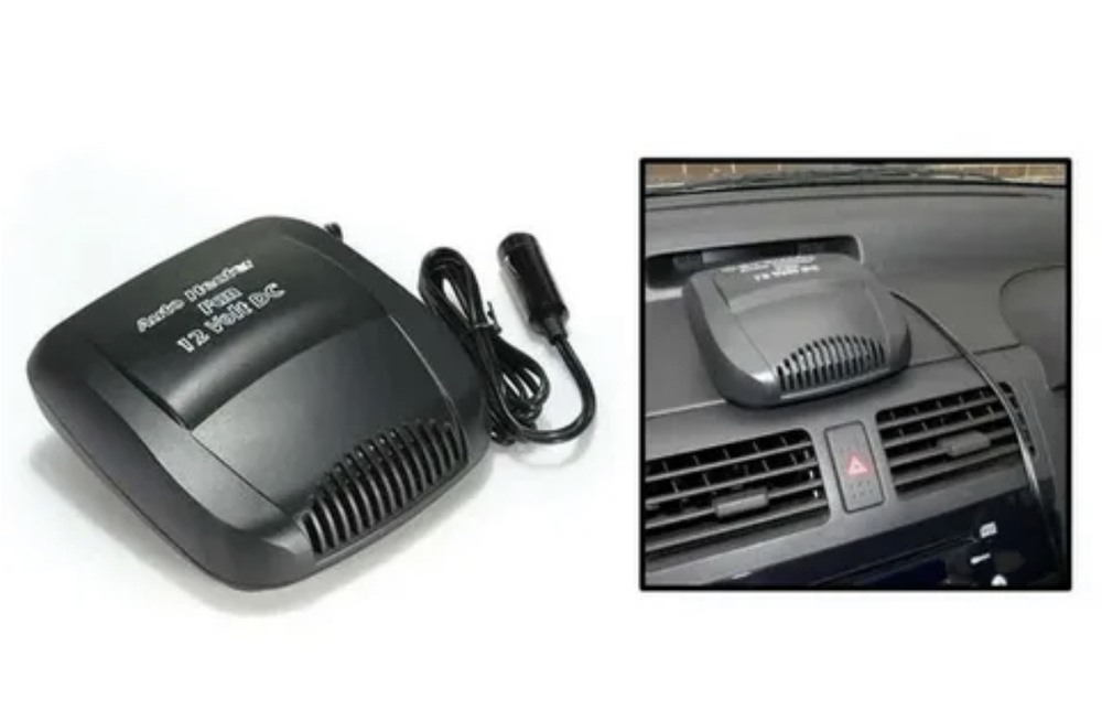 Автомобильный тепловентилятор,обогреватель для салона 200W, 15х13.8см (черный)  #1