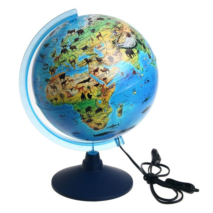 Интерактивный глобус Глобен зоогеографический с подсветкой 250мм INT12500306 7559657  #1