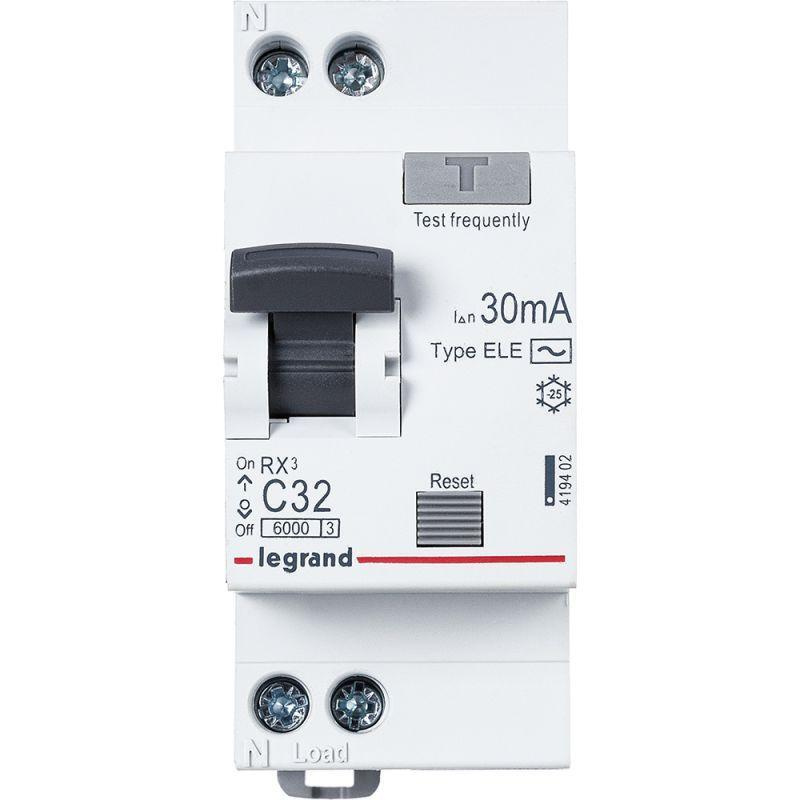 Выключатель автоматический дифференциального тока 2п (1P+N) C 32А 30мА тип AC 6кА RX3 Leg 419402  #1