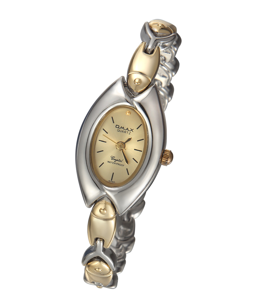 Наручные часы на браслете Omax JYL694 GS 01 комбинированный цвет золото с серебром золотистый циферблат #1
