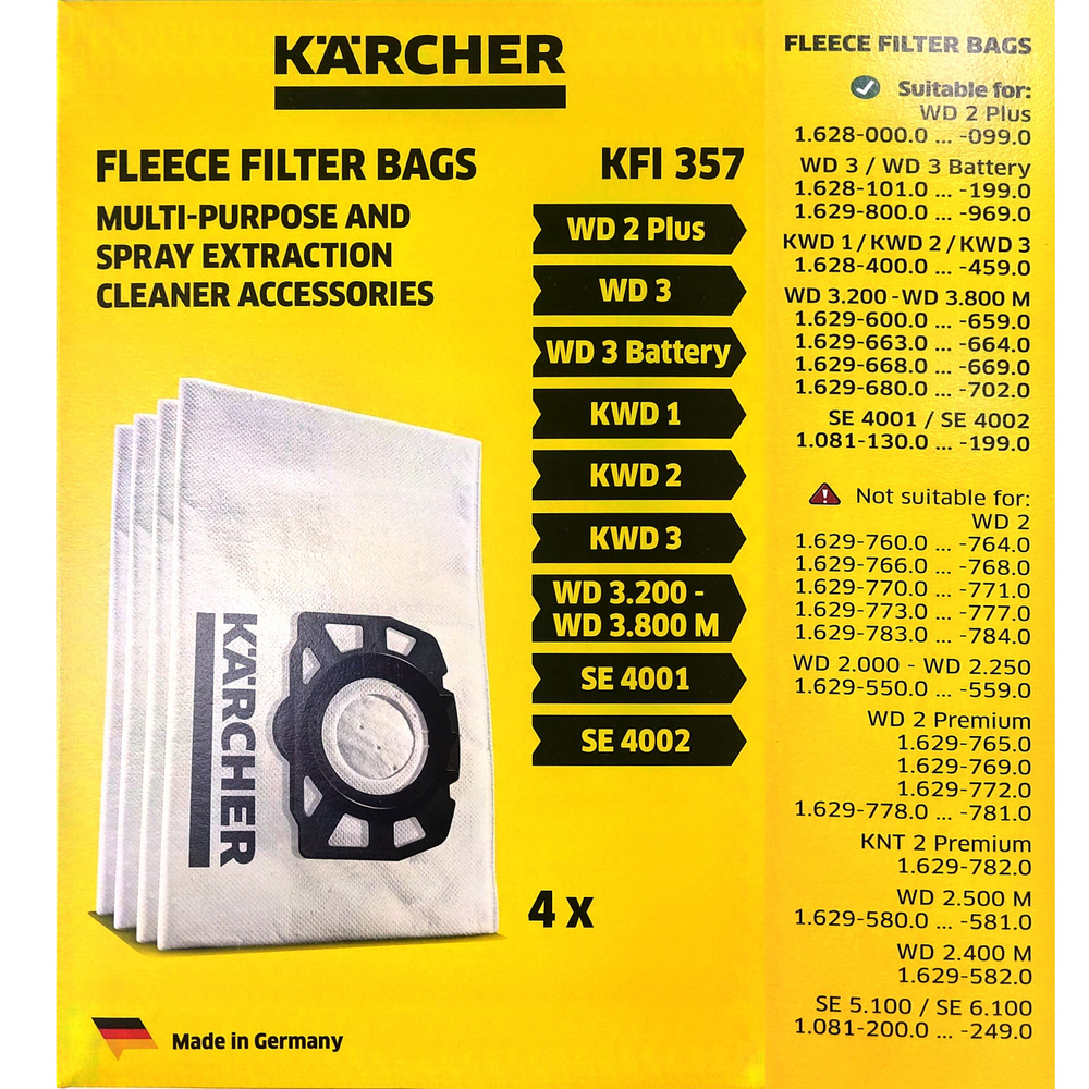 Фильтр мешки Karcher KFI 357 для пылесосов wd3, se4001, se4002 2.863-314.0 #1