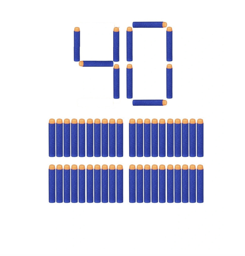 Стрелы для нерф 40 шт. мягкие, пули для нерф, пули для бластера, патроны для нерф  #1