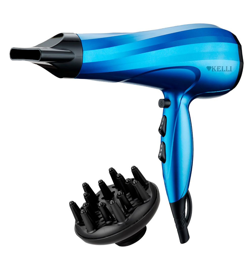 Фен для волос профессиональный Kelli KL-1130 Синий #1