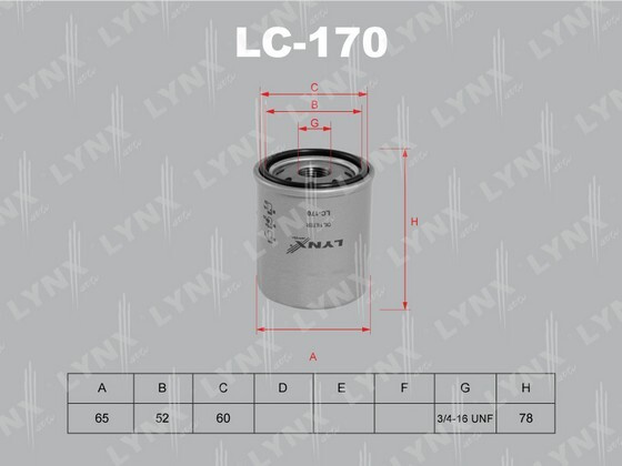 LYNXauto Фильтр масляный арт. LC170 #1