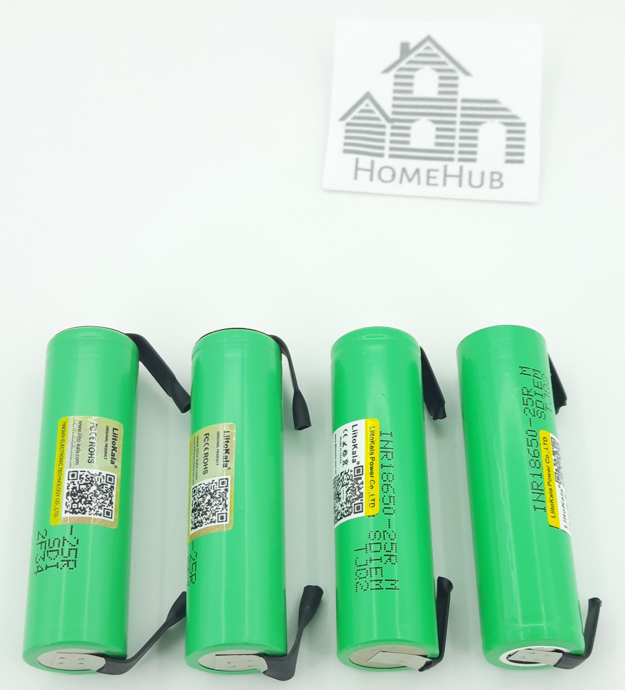 Аккумулятор LiitoKala INR18650-25R 3.7V, 2500mAh, Li-ion, ток до 20А, без защиты, с лепестками, 4шт  #1