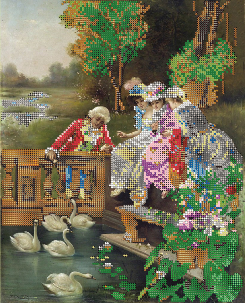 Схема для вышивания бисером Светлица (без бисера), картина "Романтика" 24*30 см  #1