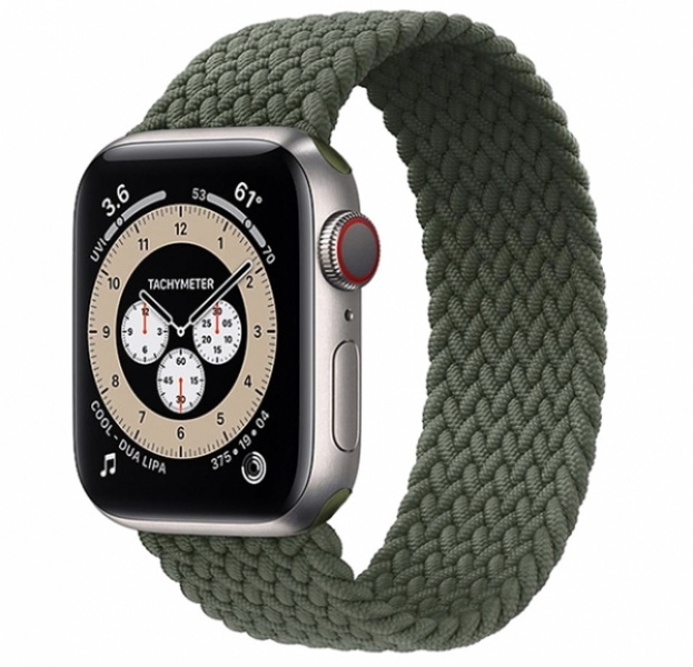 Плетёный монобраслет для Apple Watch 38/40/41 mm зеленый (135 мм) #1