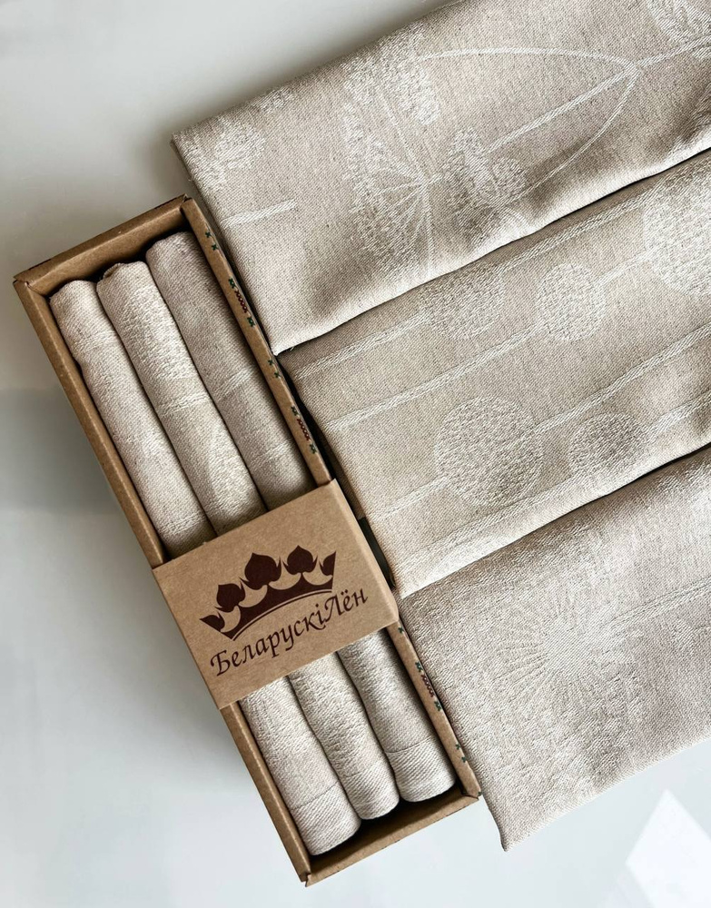 Кухонные полотенца. Набор полотенец Белорусский лен 3шт в подарочной ...