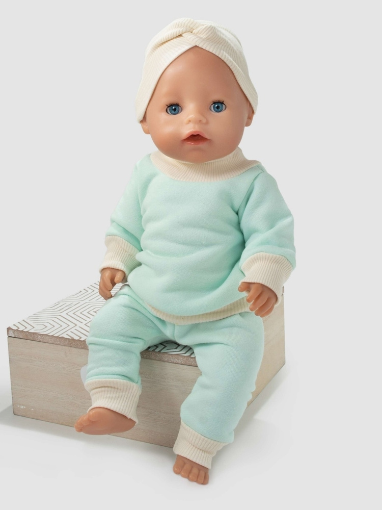 Одежда для куклы Беби Бон (Baby Born) 43см , Rich Line Home Decor, Х-992_Менто-экрю  #1