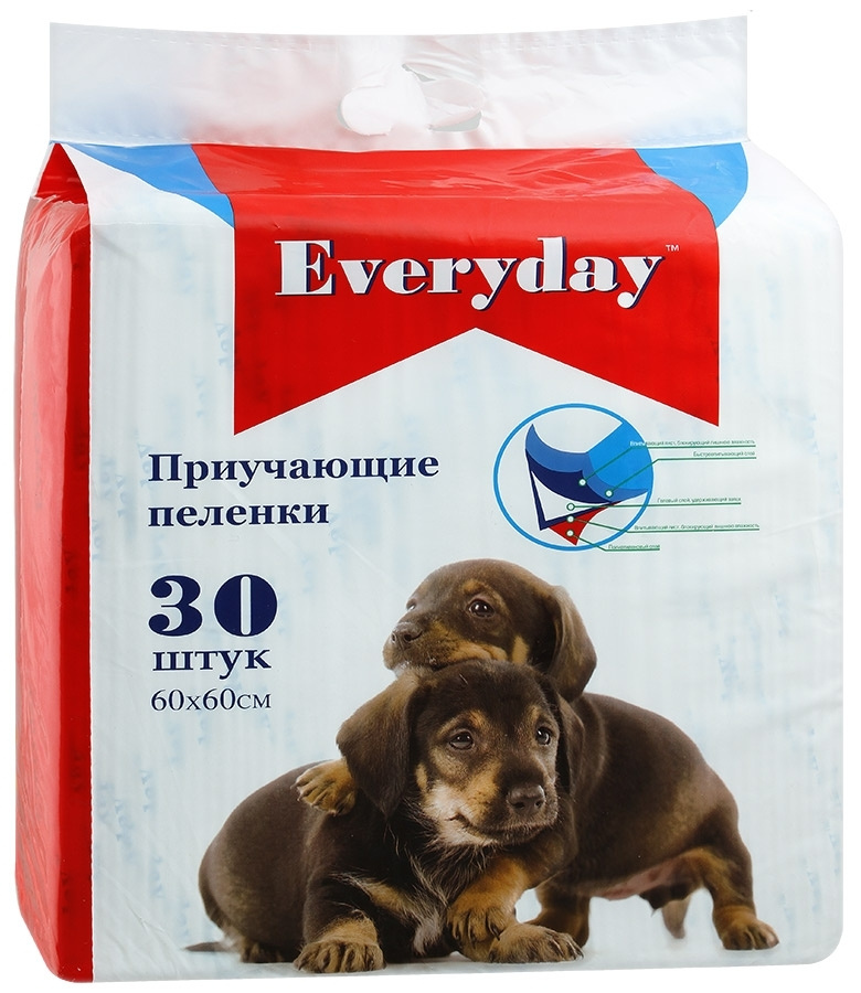 EVERYDAY 30 шт 60х60 см пеленки для животных впитывающие гелевые  #1