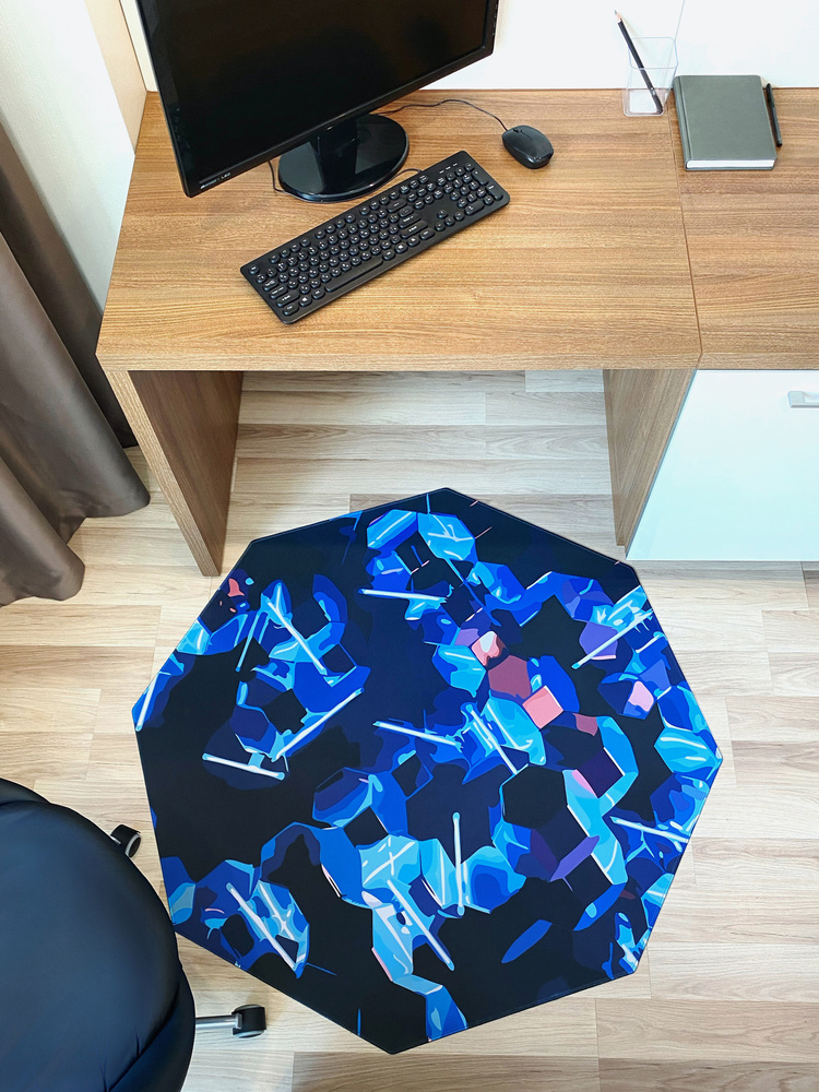 Коврик напольный под компьютерное кресло Spectrum art - Cubes / Дизайнерский коврик под домашний декор #1