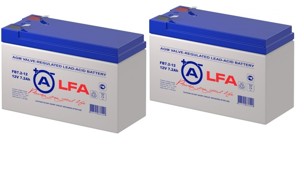 Комплект аккумуляторных батарей ALFA FB 7,2-12 ( 12В 7,2АЧ / 12V 7,2AH ) для детской машинки, ИБП, скутера, #1