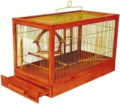 Клетка для птиц "Ретро-кантри" средняя, деревянная 56*30*35см ДАРЭЛЛ  #1
