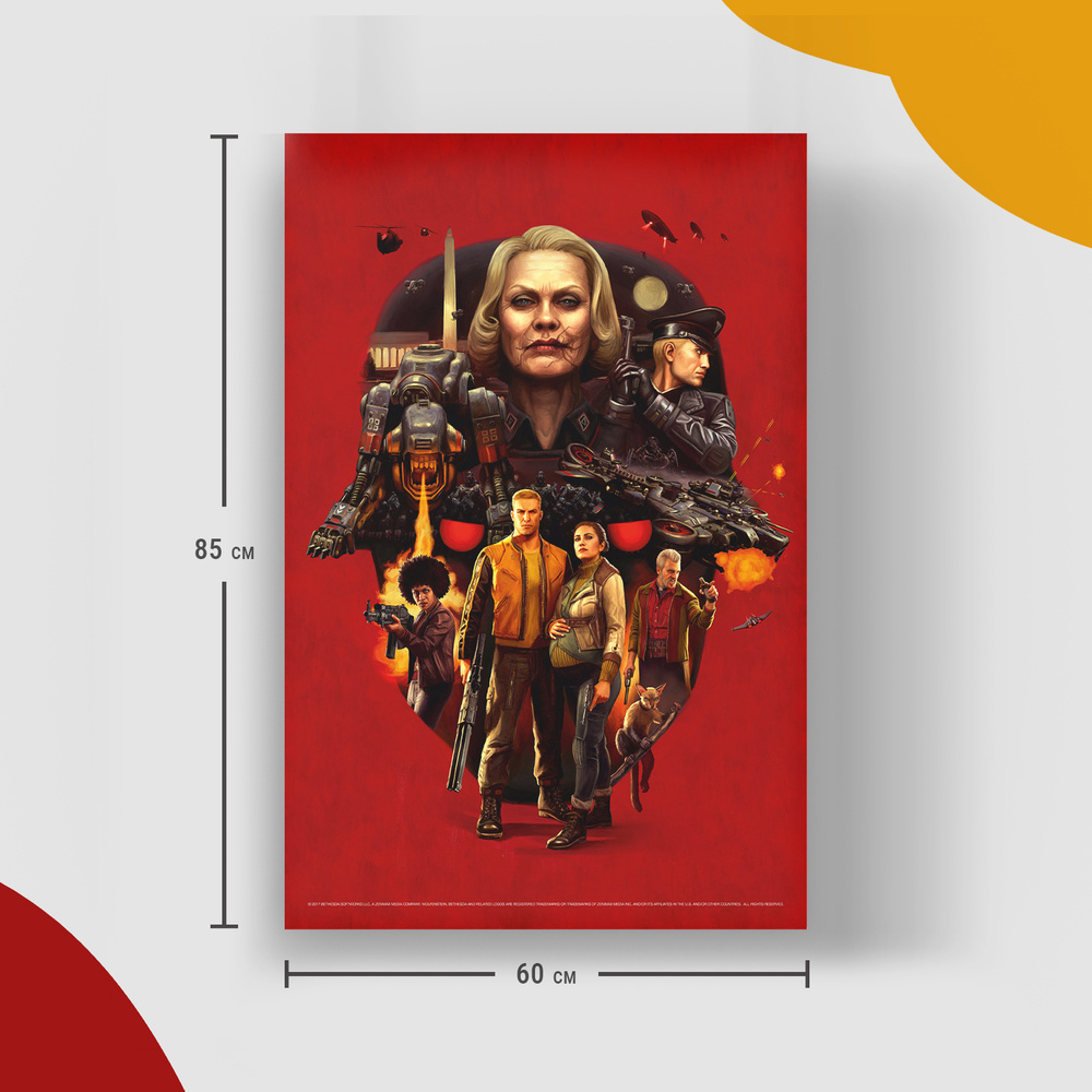 Постер Gaya Wolfenstein 2 Face of Death (Лицо Смерти) - 85x60см. #1