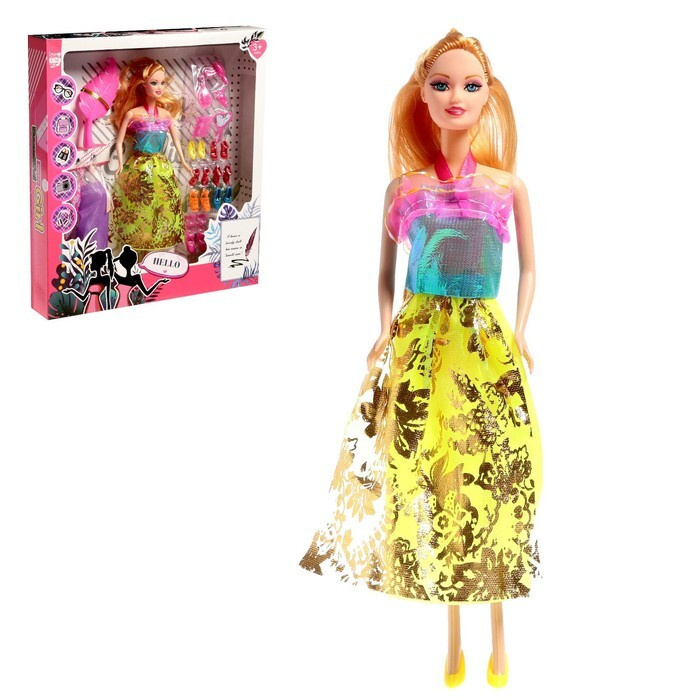 Кукла-модель, Анжелика, с набором платьев,обувью и аксессуарами, 27 см  #1