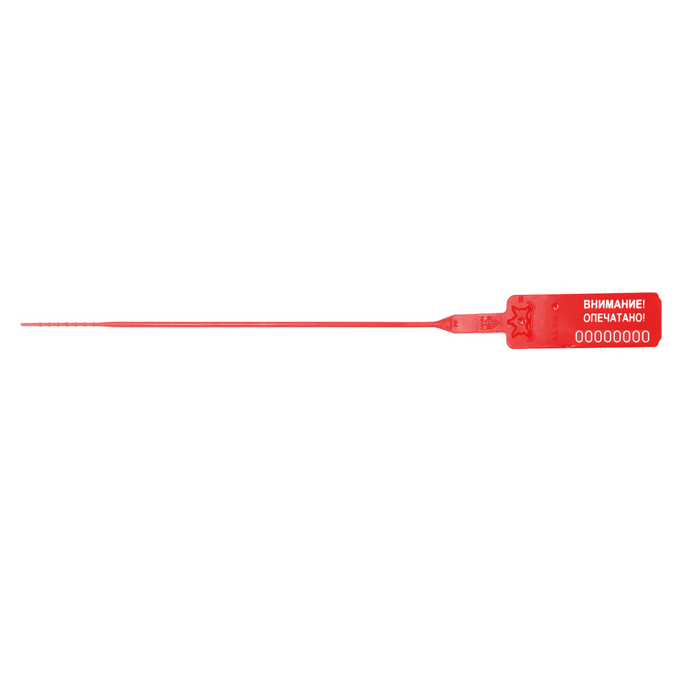 Пломба пластиковая АЛЬФА-МК2 красная длина 150 мм 100 шт. #1