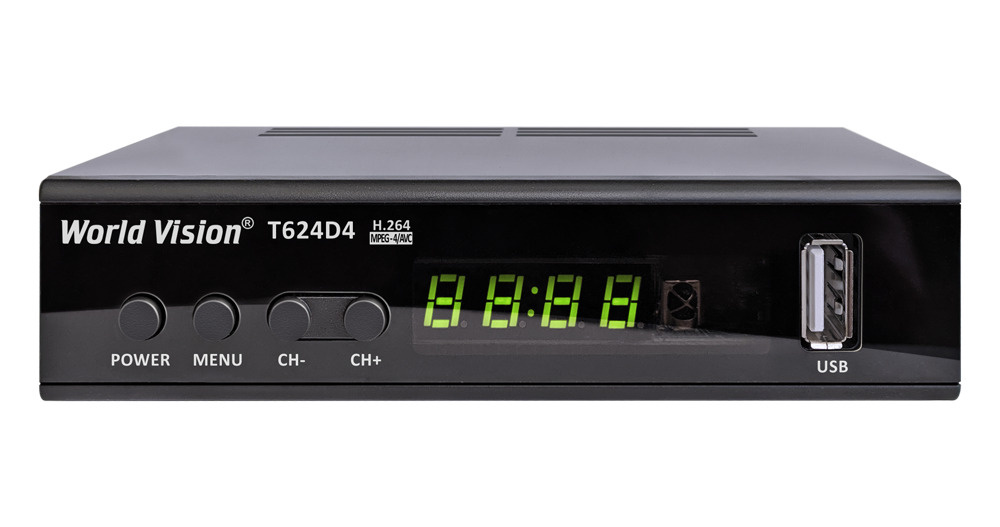 Ресивер цифровой World Vision T624D4 эфирный DVB-T2/C тв приставка бесплатное тв TV-тюнер медиаплеер #1