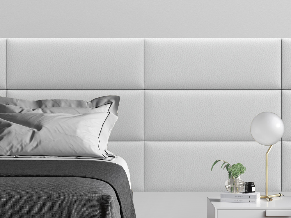 Мягкое изголовье кровати Eco Leather White 30х80 см 1 шт. #1