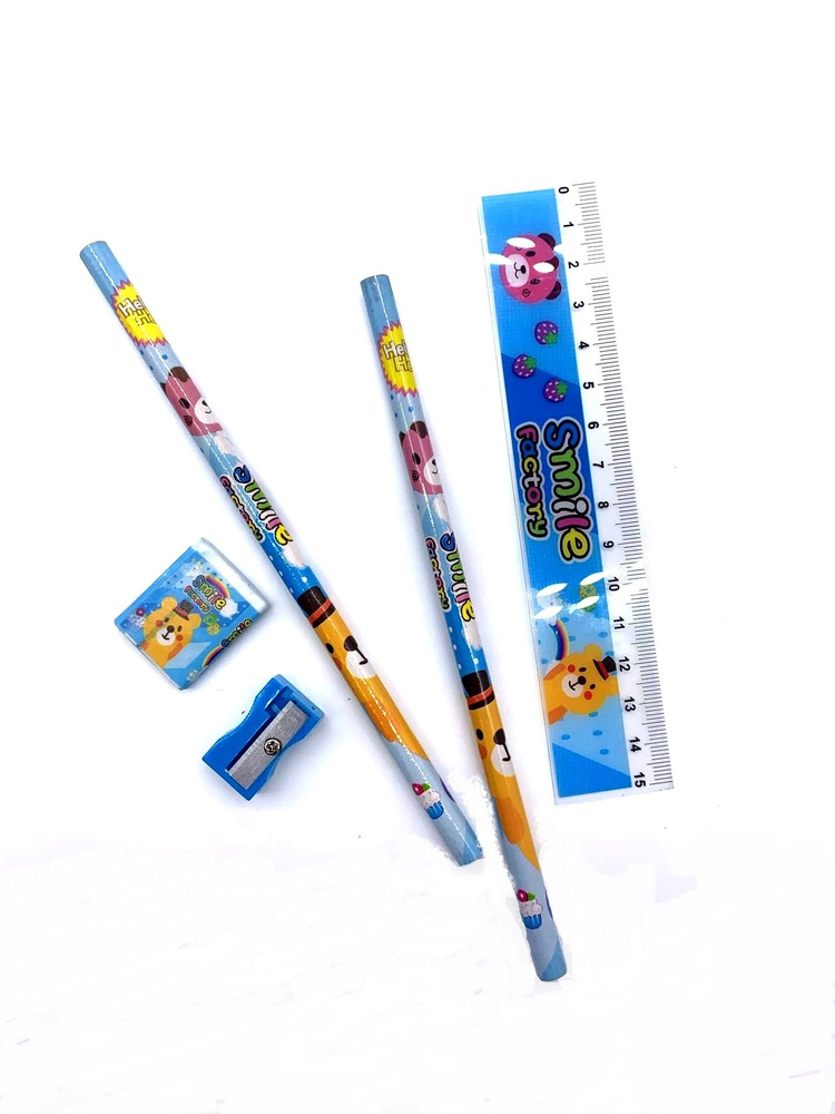 Канцелярский набор для мальчика / набор для школьника, первоклассника / в комплекте два карандаша, ластик, #1